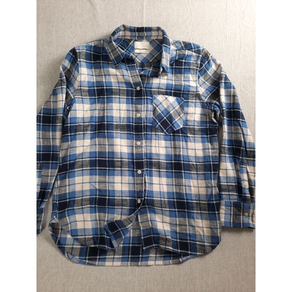 J.‎ Crew Women 6 Flannel Classic Fit Button Shirt Long Sleeve Pocket Pure Cotton
